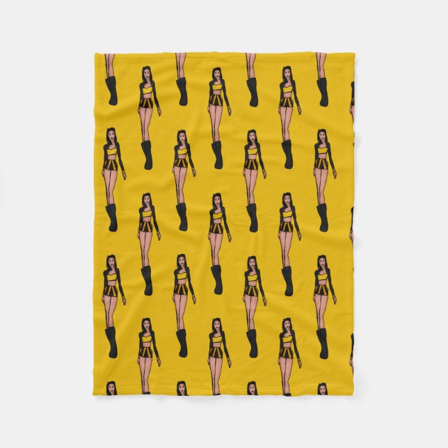 Majorette/Dancer Fleece Blanket Black & Gold (Vorderseite)