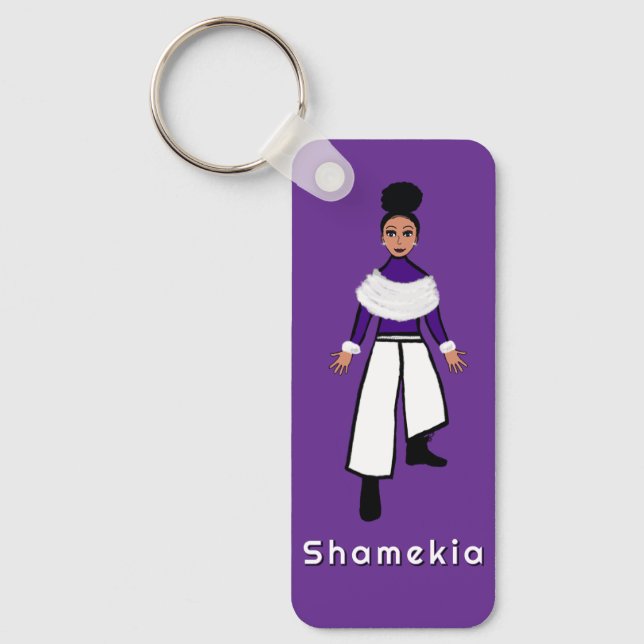 Majorette/ Dancer Imitats Fur/ Lila #2 Schlüsselanhänger (Vorderseite)