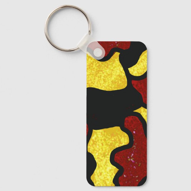 Majorette/ Dancer Keychain  Red Yellow Camo Schlüsselanhänger (Vorderseite)