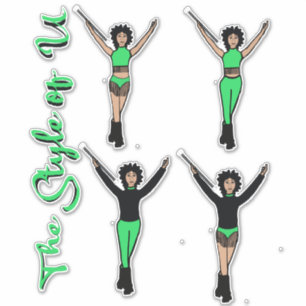 Majorette / Dancer Quick Change Stickers Fringe L Aufkleber
