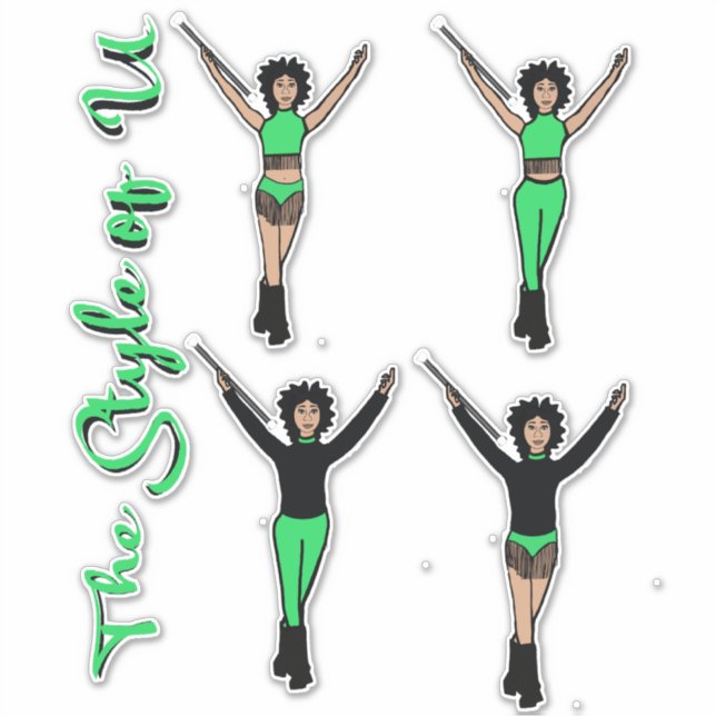 Majorette / Dancer Quick Change Stickers Fringe L Aufkleber (Vorderseite)