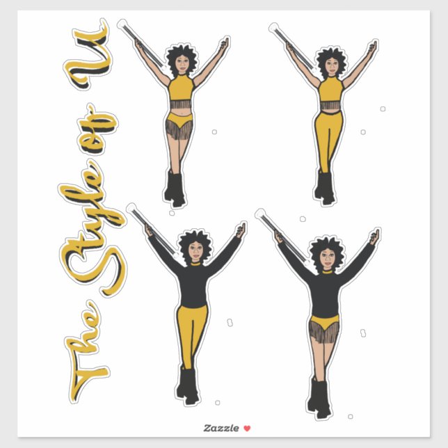 Majorette / Dancer Quick Change Stickers Fringe S Aufkleber (Blatt)