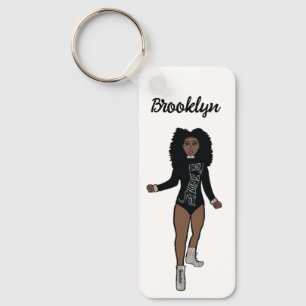 Majorette/Dancer Schlüsselanhänger Black Silver Ti