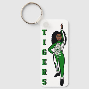 Majorette/Dancer Schlüsselanhänger Green White Tig