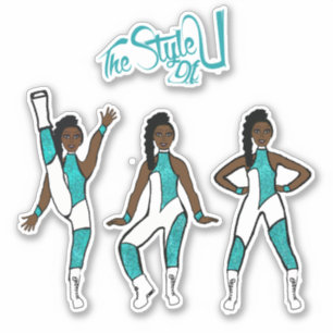 Majorette / Dancer Stickers Aqua Jumpsuit A Aufkleber