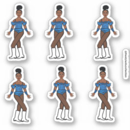 Majorette/Dancer Stickers Blue Stones Aufkleber