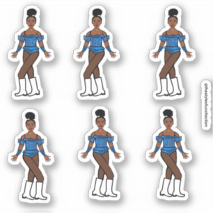 Majorette/Dancer Stickers Blue Stones Aufkleber