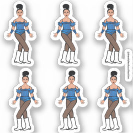 Majorette/Dancer Stickers Blue Stones B Aufkleber