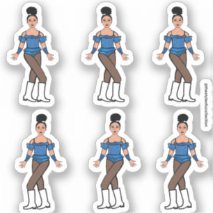 Majorette/Dancer Stickers Blue Stones B Aufkleber