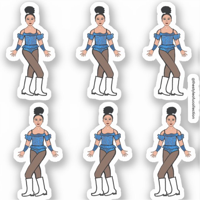 Majorette/Dancer Stickers Blue Stones B Aufkleber (Vorderseite)