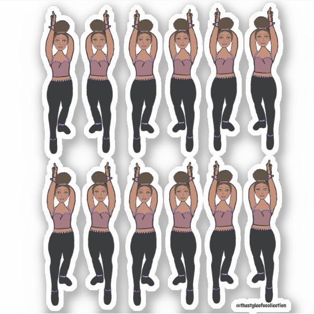 Majorette / Dancer Stickers Lilac Black Aufkleber (Vorderseite)