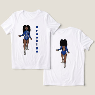 Majorette/Dancer T-Shirt Blue Silver Tiger A Tri-Blend Shirt