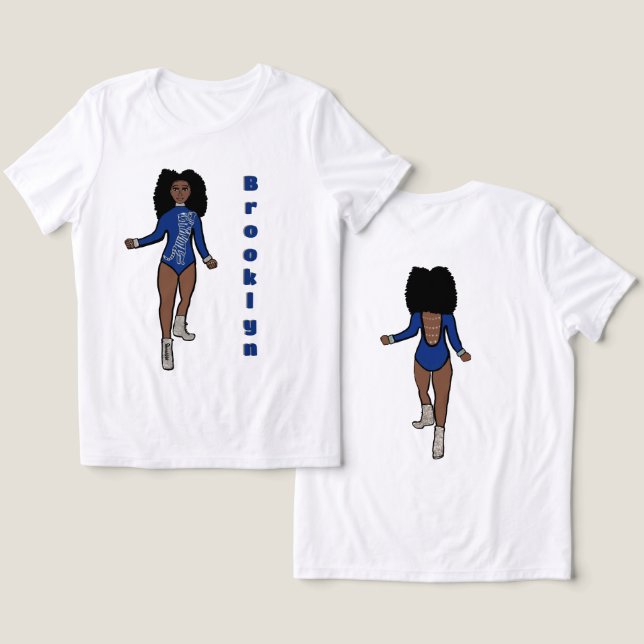 Majorette/Dancer T-Shirt Blue Silver Tiger A Tri-Blend Shirt (Design Vorderseite & Rückseite)
