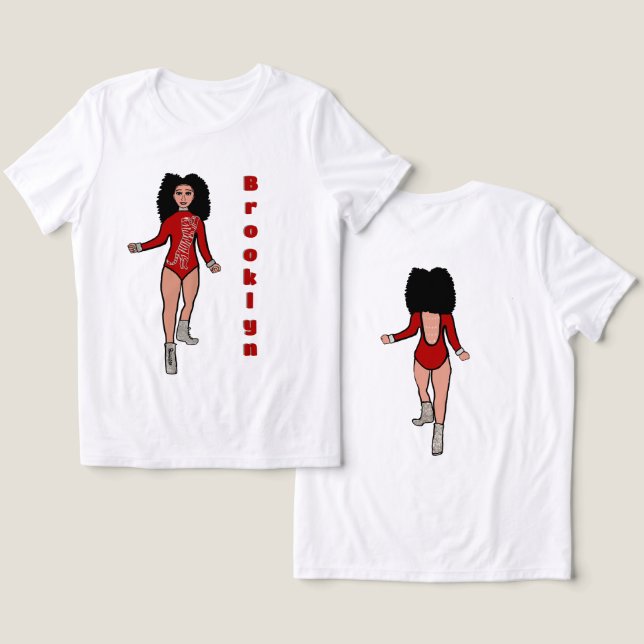 Majorette/Dancer T-Shirt Red Silver Tiger B Tri-Blend Shirt (Design Vorderseite & Rückseite)