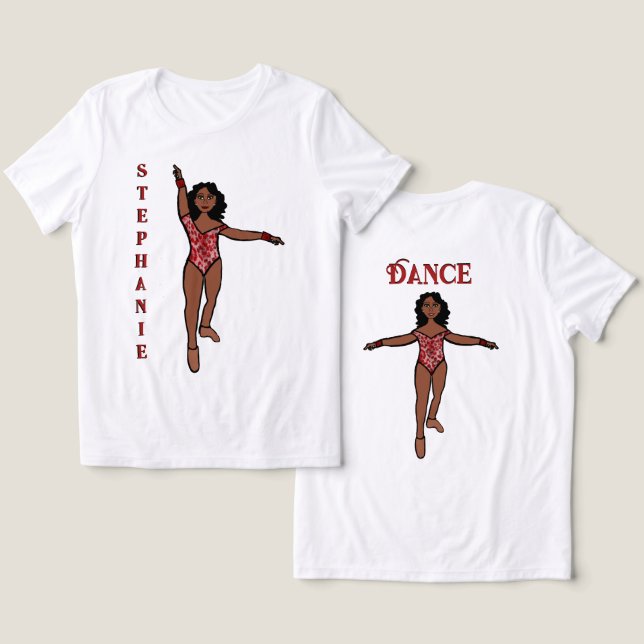 Majorette/Dancer T-Shirt Rotes Tier Tri-Blend Shirt (Design Vorderseite & Rückseite)
