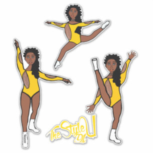Majorette / Dancer Tri Pose Gelb Aufkleber
