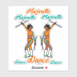 Majorette Stickers (Aqua Orange 2) Aufkleber
