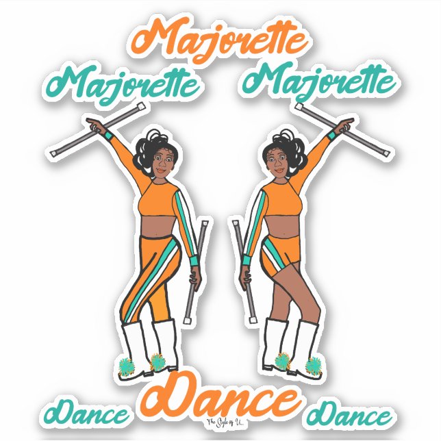 Majorette Stickers (Aqua Orange 2) Aufkleber (Vorderseite)