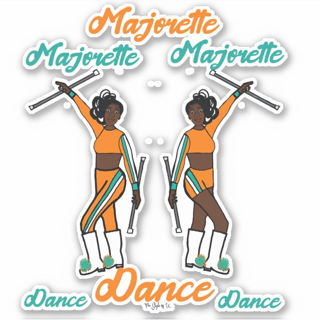 Majorette Stickers (Aqua Orange) Aufkleber (Vorderseite)