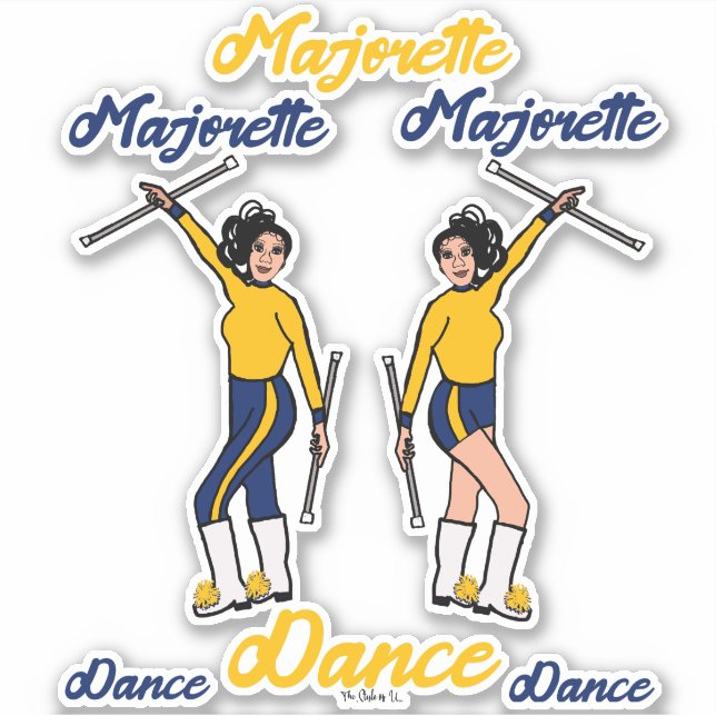Majorette Stickers (Navy Gold) Aufkleber (Vorderseite)
