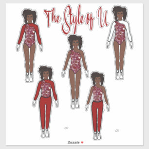 Majorette / Tänzer Quick Change Stickers (Berry) Aufkleber