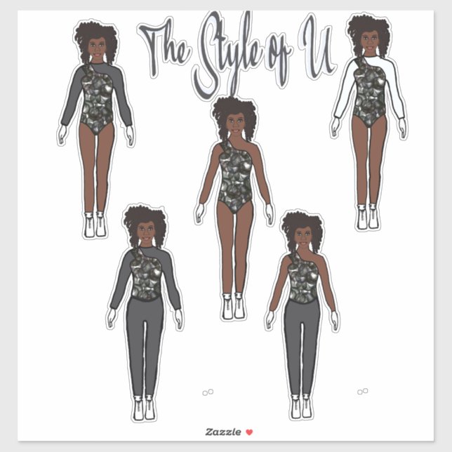 Majorette / Tänzer Quick Change Stickers ( Steel) Aufkleber (Blatt)