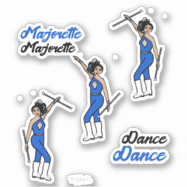 Majorette / Tänzer Stickers Blue Diamond Aufkleber