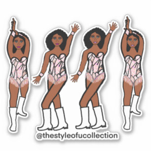 Majorette / Tänzer Stickers Iridescent Fringe #1 Aufkleber