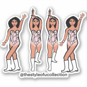 Majorette / Tänzer Stickers Iridescent Fringe #2 Aufkleber