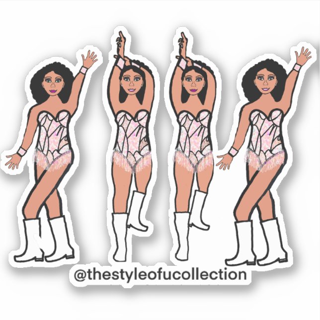 Majorette / Tänzer Stickers Iridescent Fringe #2 Aufkleber (Vorderseite)