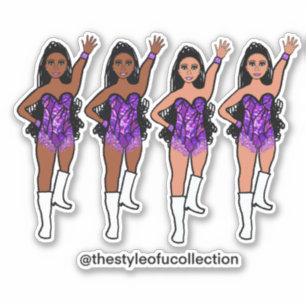 Majorette / Tänzer Stickers Lila Randstreifen Aufkleber