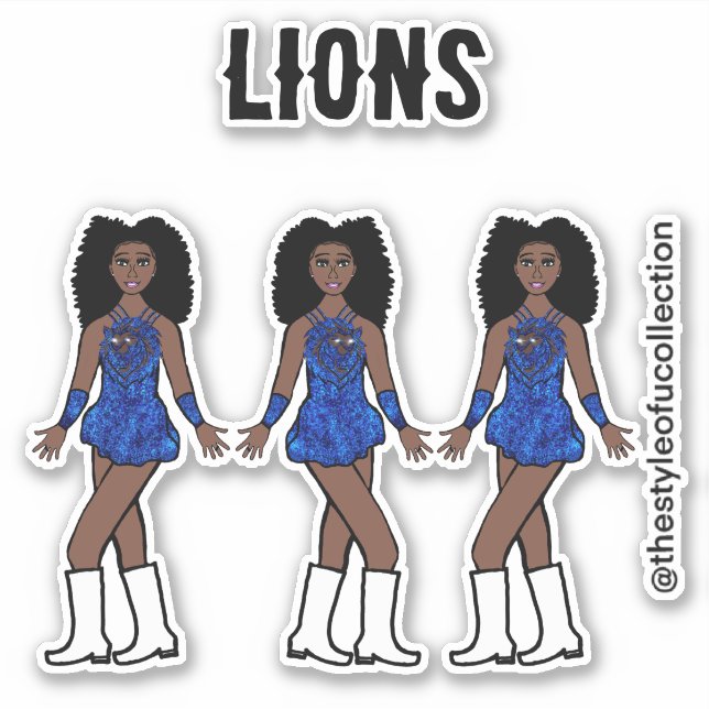 Majorette / Tänzer Stickers Sapphire Lion A Aufkleber (Vorderseite)