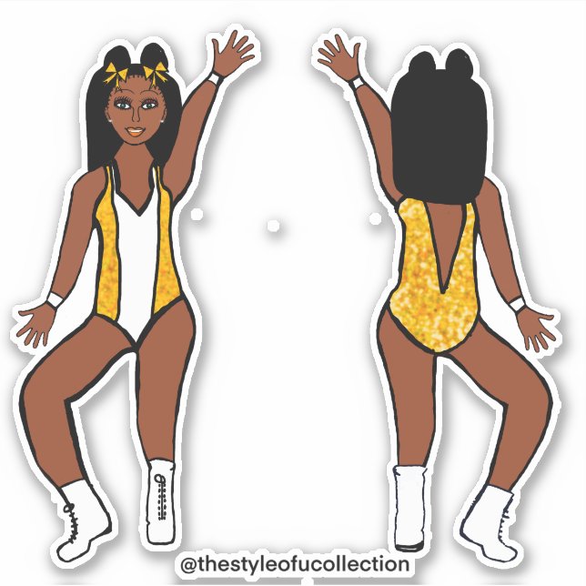 Majorette / Tänzer Stickers Yellow Spark Aufkleber (Vorderseite)