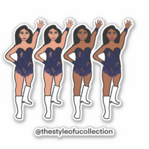 Majorette / Tänzerin Sticker Navy Fransen