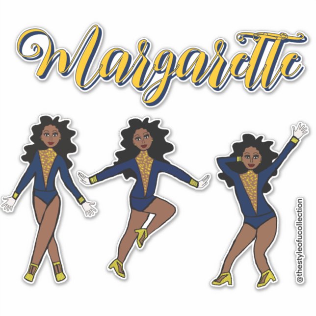 Majorette Tri-Pose Blau/Gelb Diamond #1 Aufkleber (Vorderseite)