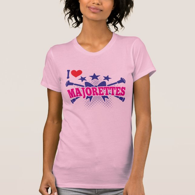 Majorettes, I Liebe Majorettes, überkreuzte Batons T-Shirt (Vorderseite)