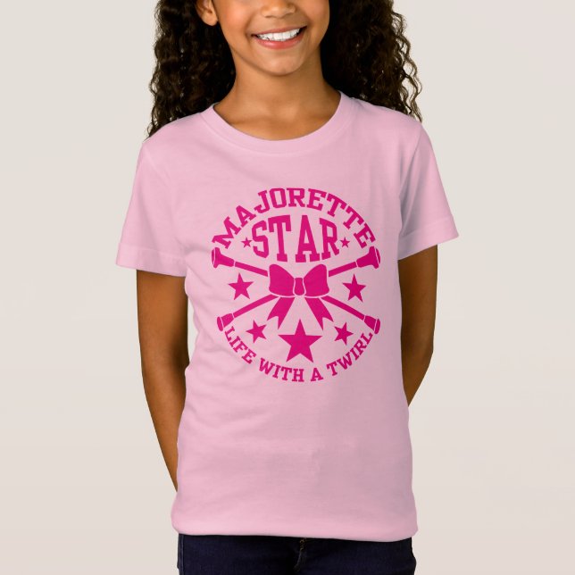 Majorettes, Majorette Star, überkreuzte Batons T-Shirt (Vorderseite)