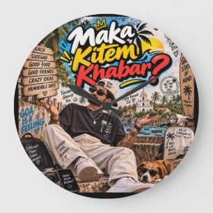 Maka Kitem Khabar? — Susegad Seele Immer Große Wanduhr