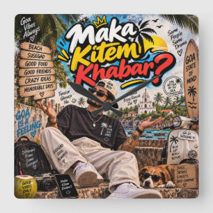 Maka Kitem Khabar? — Susegad Seele Immer Quadratische Wanduhr