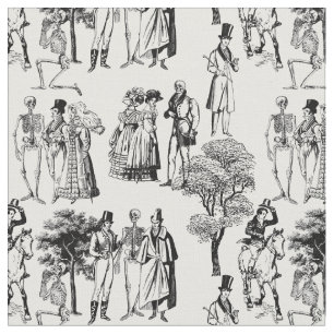 makabre Halloween-Regency-Skelett-Toile Stoff