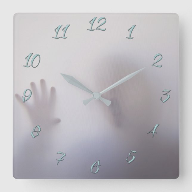 Makabre Quadratische Wanduhr (Vorderseite)