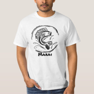 Makai in Richtung Ozean Hawaiianischer Fischwert T-Shirt