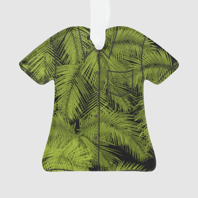 Makana Palms Hawaiian Tropical Blätter Aloha Shirt Ornament (Vorderseite)