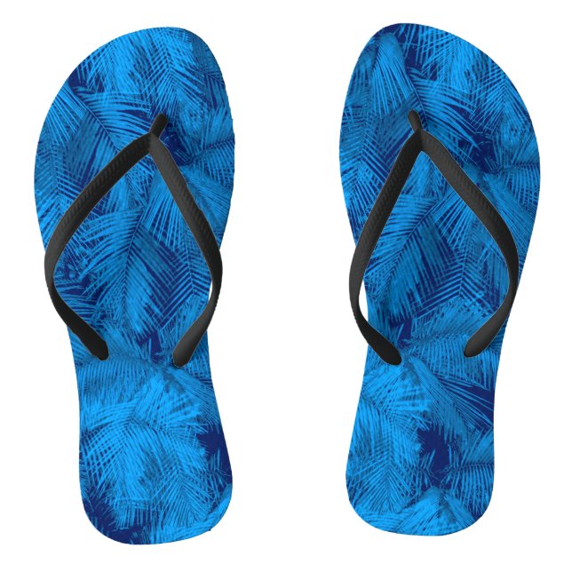 Makana Palms Hawaiian Tropical Blätter Flip Flops (Fußbett)