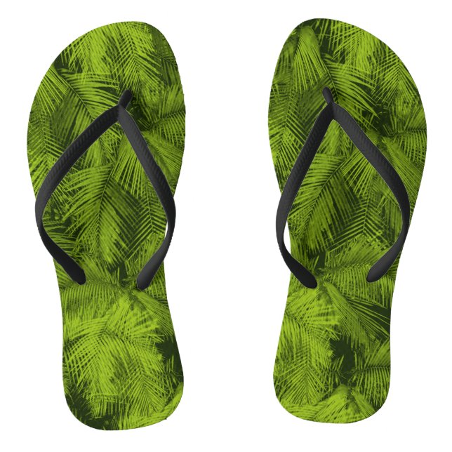 Makana Palms Hawaiian Tropical Blätter Flip Flops (Fußbett)