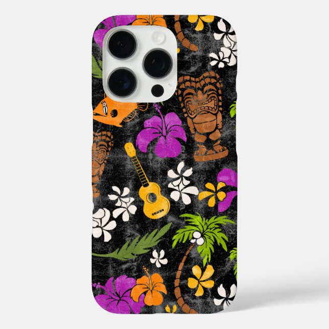 Makapuu Beach Hawaiian Batik Black Multi Case-Mate iPhone Hülle (Rückseite)