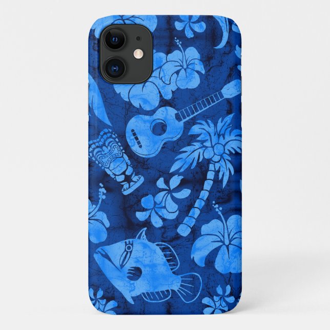 Makapuu Beach Hawaiian Batik Blue Case-Mate iPhone Hülle (Rückseite)