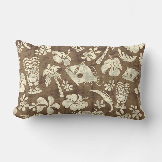 Makapuu Beach Hawaiian Batik Lumbar Pillows Lendenkissen (Vorderseite)