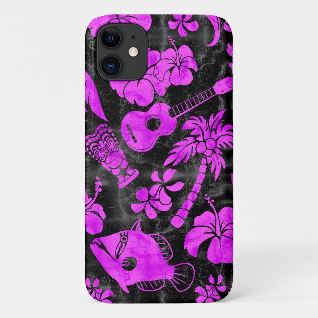 Makapuu Beach Hawaiian Batik Magenta Case-Mate iPhone Hülle (Rückseite)