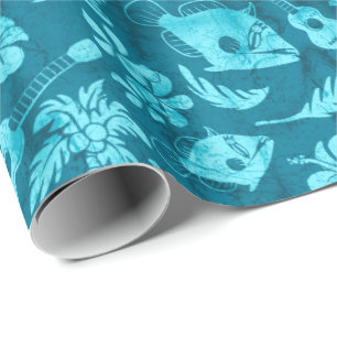 Makapuu Beach Hawaiian Batik Wrapping Paper Geschenkpapier